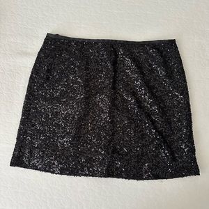 Black mini sequin skirt